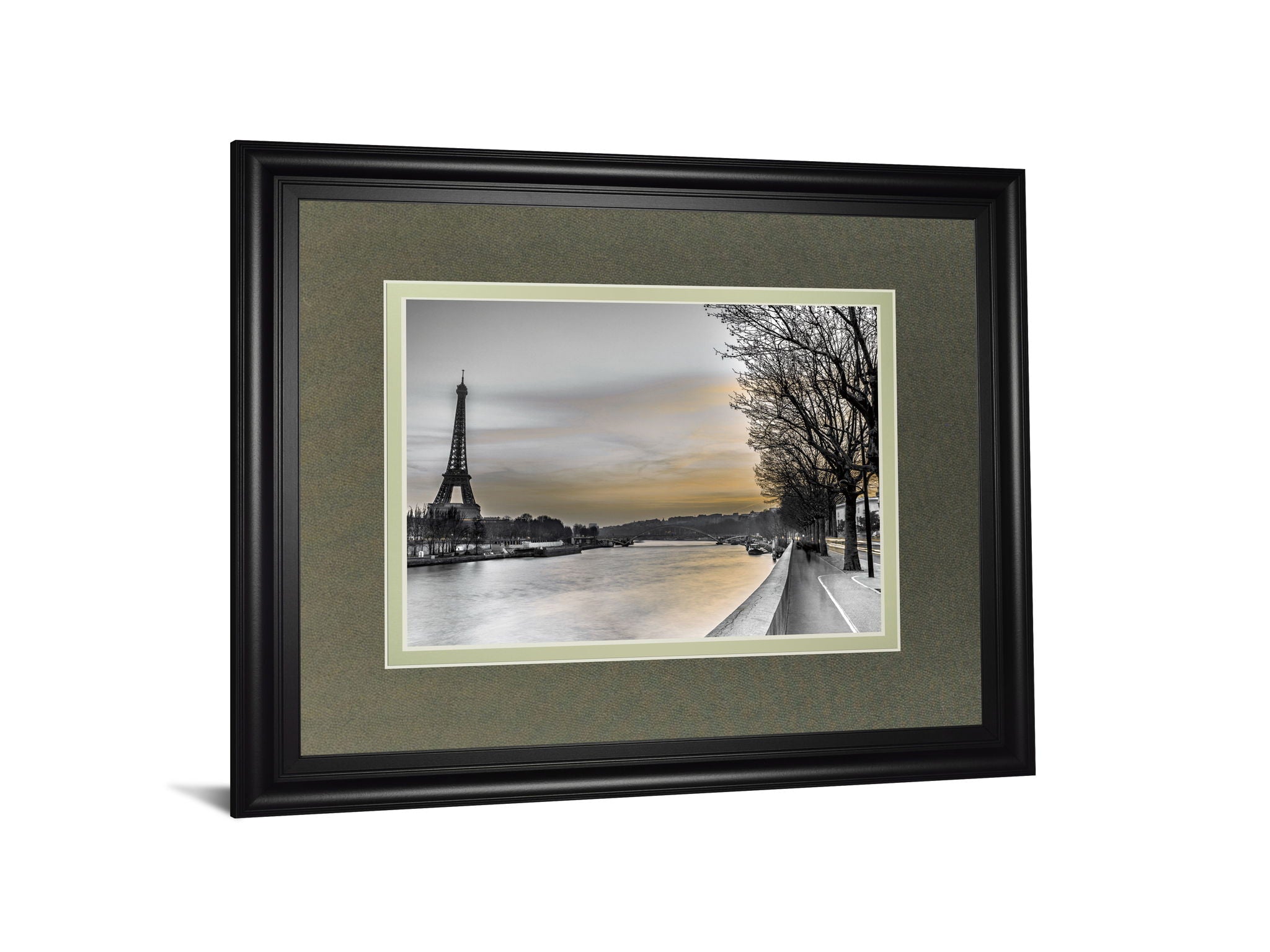 River Seine And The Eiffel Tower By Assaf Frank - Framed Print Wall Art - Gray