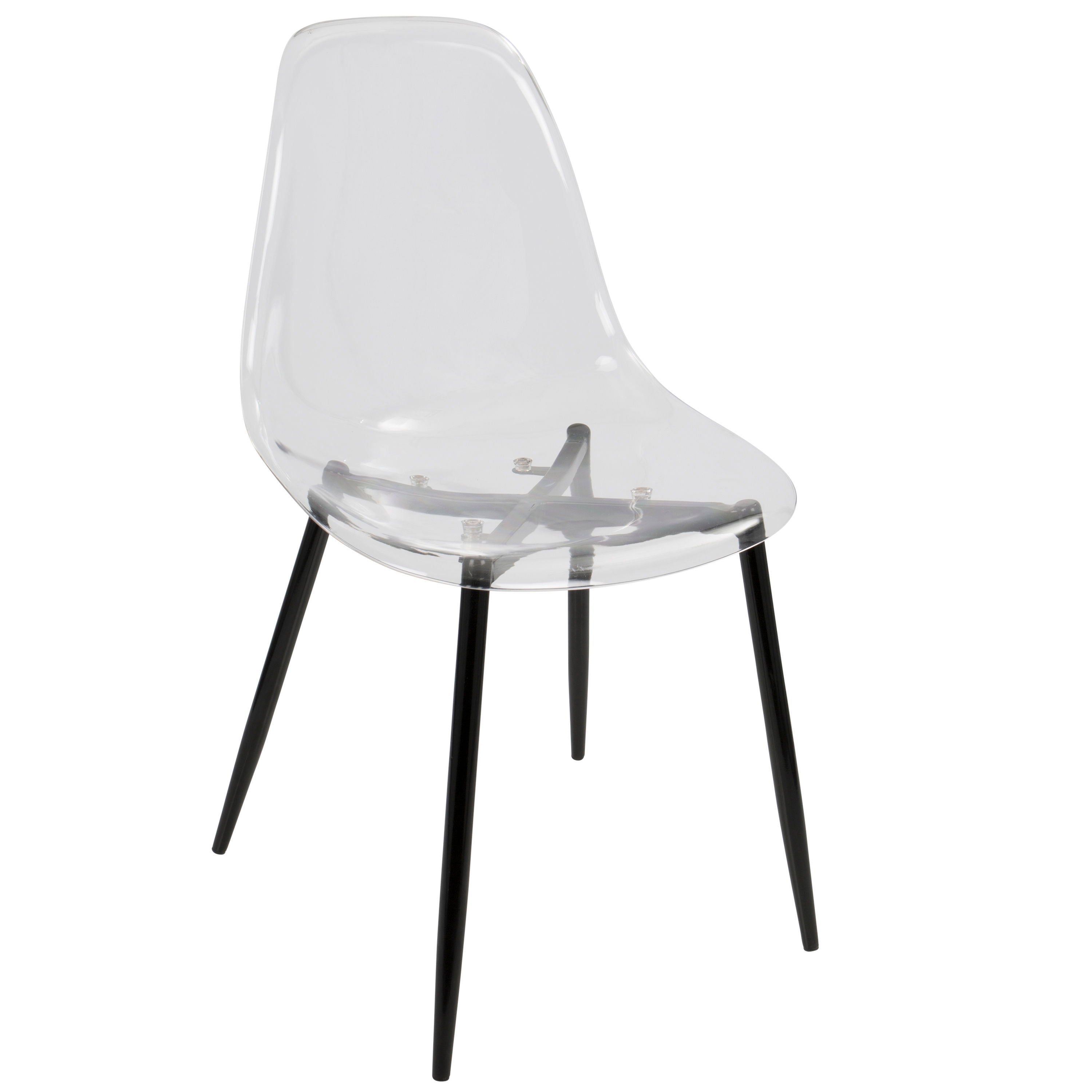 Clara - Mid-Century Modern Dining Chair (Set of 2) - Black / Clear