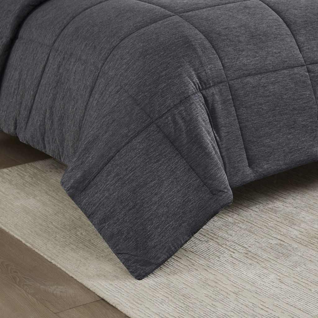 Comfort Cool Jersey Knit - Oversized Down Alternative Comforter - Black