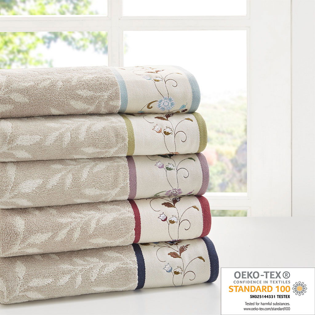 Serene - Jacquard 6 Piece Towel Set - Green