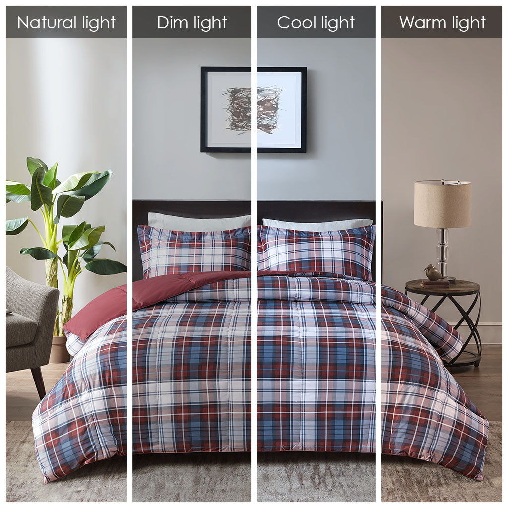 Parkston - Twin 3M Scotchgard Down Alternative All Season Comforter Set - Red