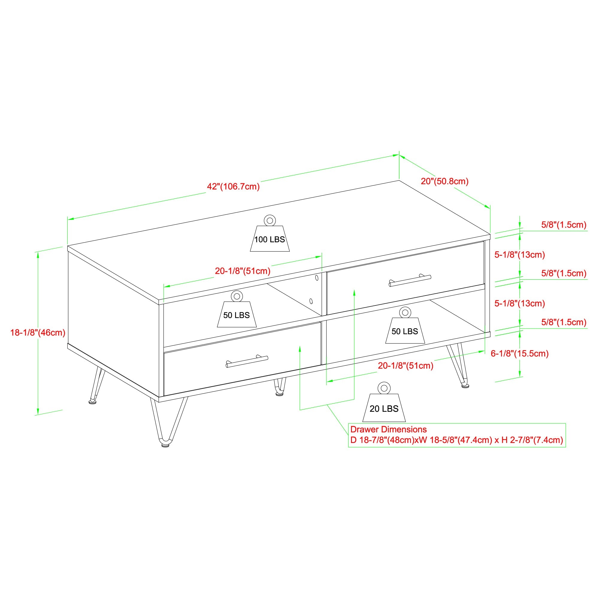 Modern Hairpin-Leg Coffee Table – Slate Grey