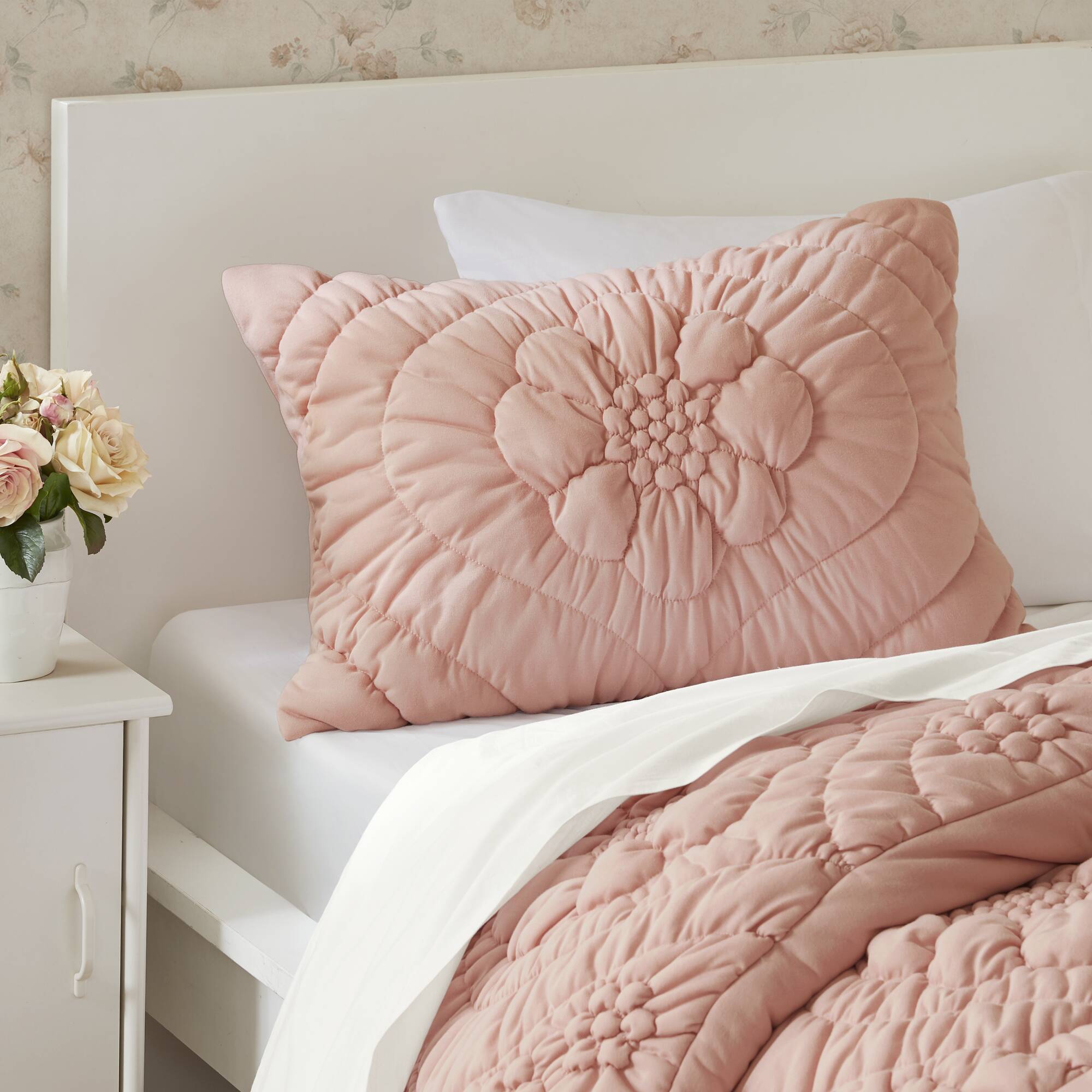Elise - King Comforter Set - Pink