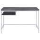 Weathered Grey and Chrome Rectangular Writing Desk