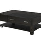 Bruno 48" Ash Gray Wooden Lift Top Coffee Table with Tempered Glass Top and Drawer