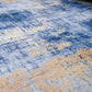 ZARA Collection Abstract Design Blue Gold Machine Washable Super Soft Area Rug