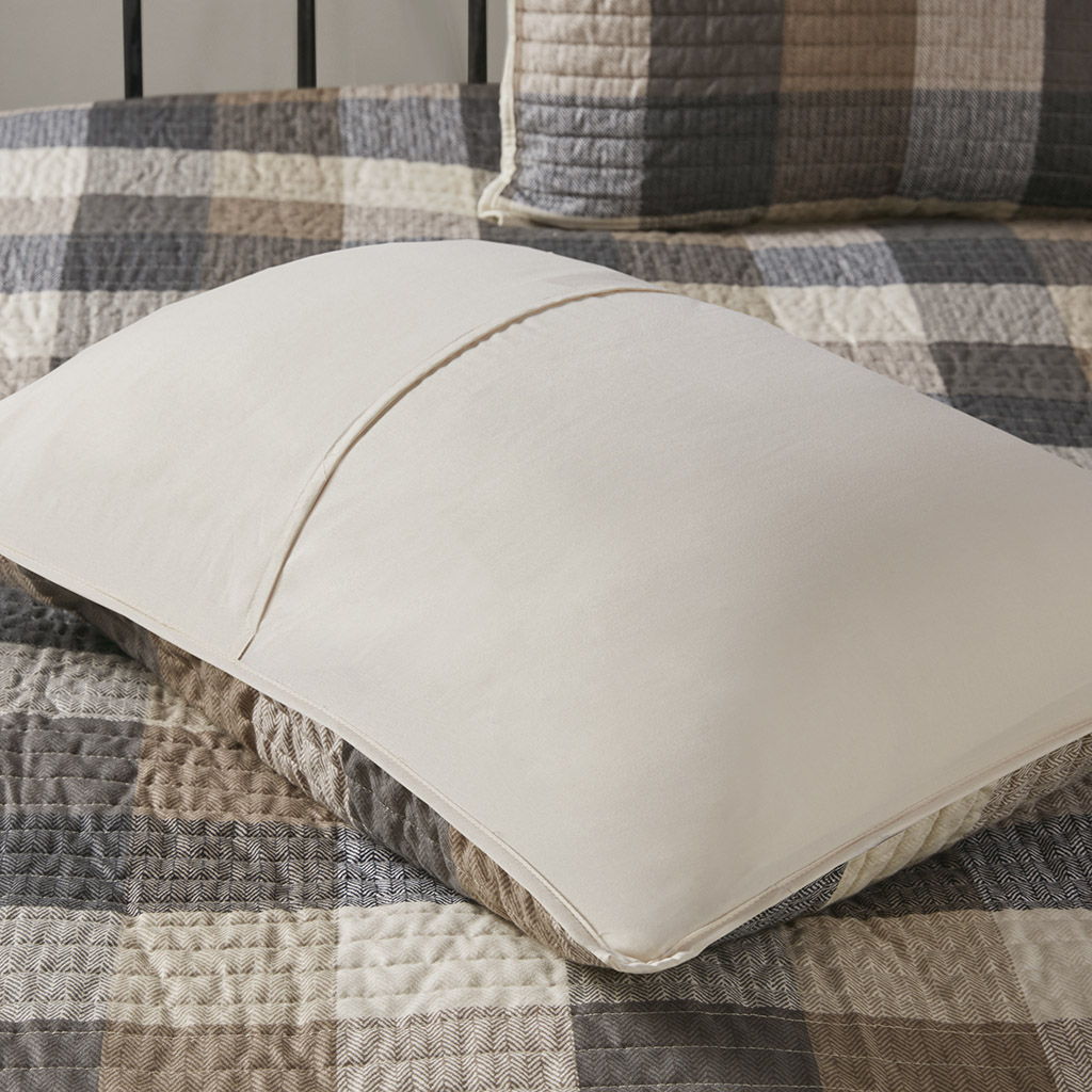 Ridge - King 6 Piece Herringbone Coverlet Set - Neutral