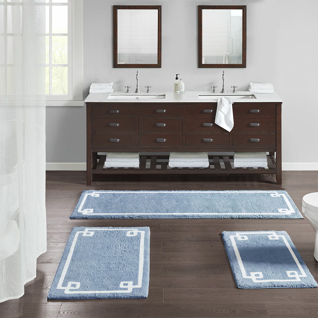 Evan - 20" x 30" Tufted Bath Rug - Blue