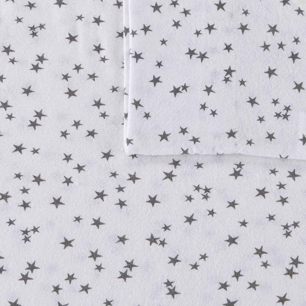Cozy Soft - Queen Novelty Print Sheet Set - Gray Stars