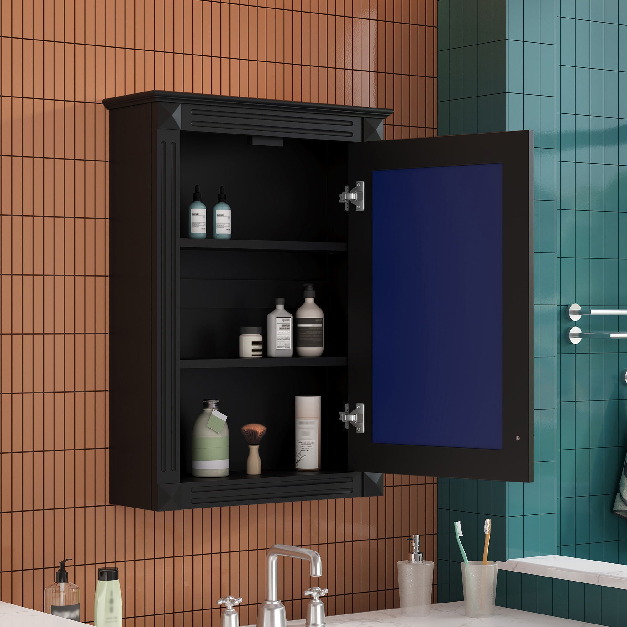 Wall Mounted Bathroom Storage Medicine Cabinet For Over Toilet With Mirror