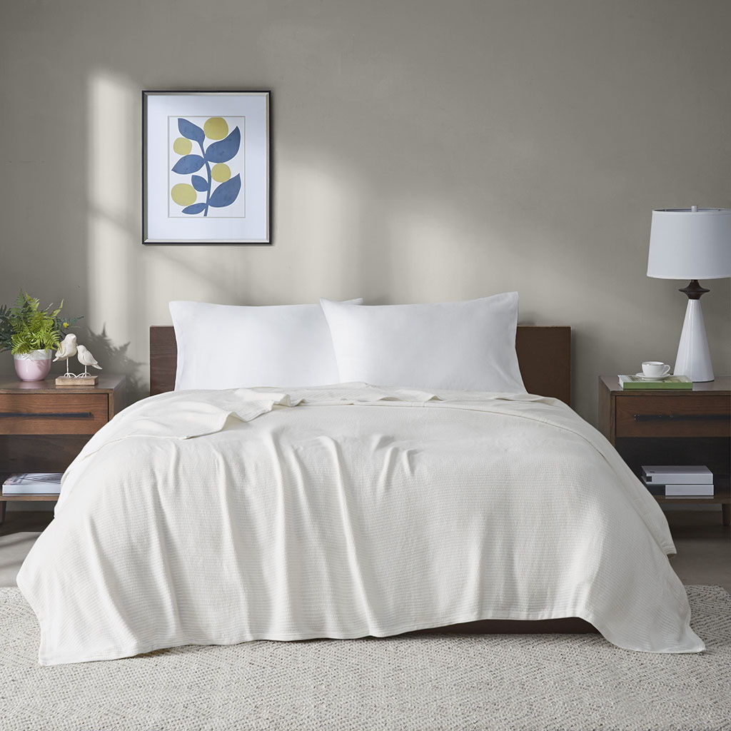 Freshspun Basketweave - Twin Blanket - Cream