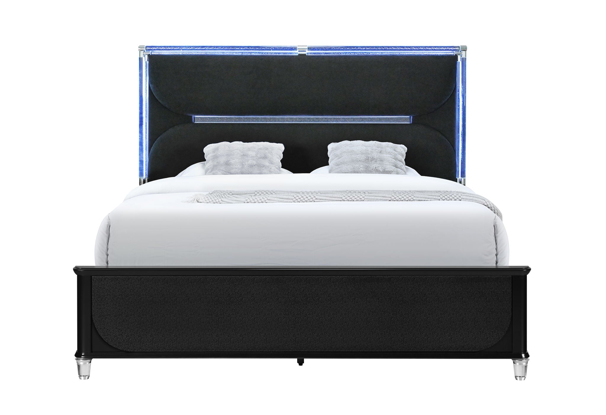 Lando - King Bed With Continuous LED - Black