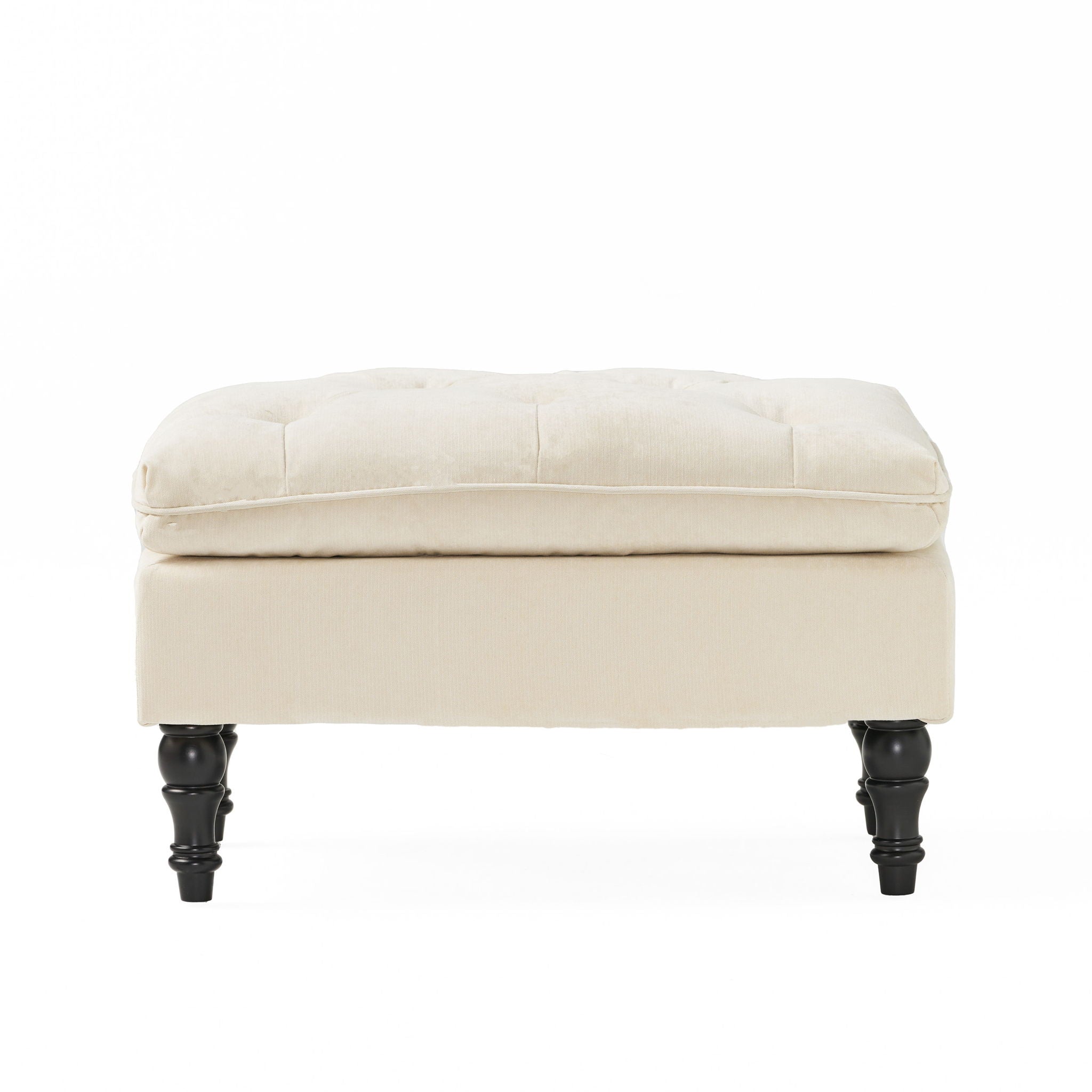 Lofton - Pillow Top Ottoman With Button Tufting - Cream