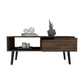 Coffee Table Bull, One Drawer, One Open Shelf, Four Legs, Dark Walnut Finish