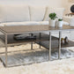 Padena Metal Frame Wood Living Room Coffee Table with Shelf