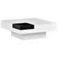 Modern Minimalist Design 31.5*31.5in Square Coffee Table with Detachable Tray and Plug-in 16-color LED Strip Lights Remote Control for Living Room( OLD SKU: WF291303AAK )