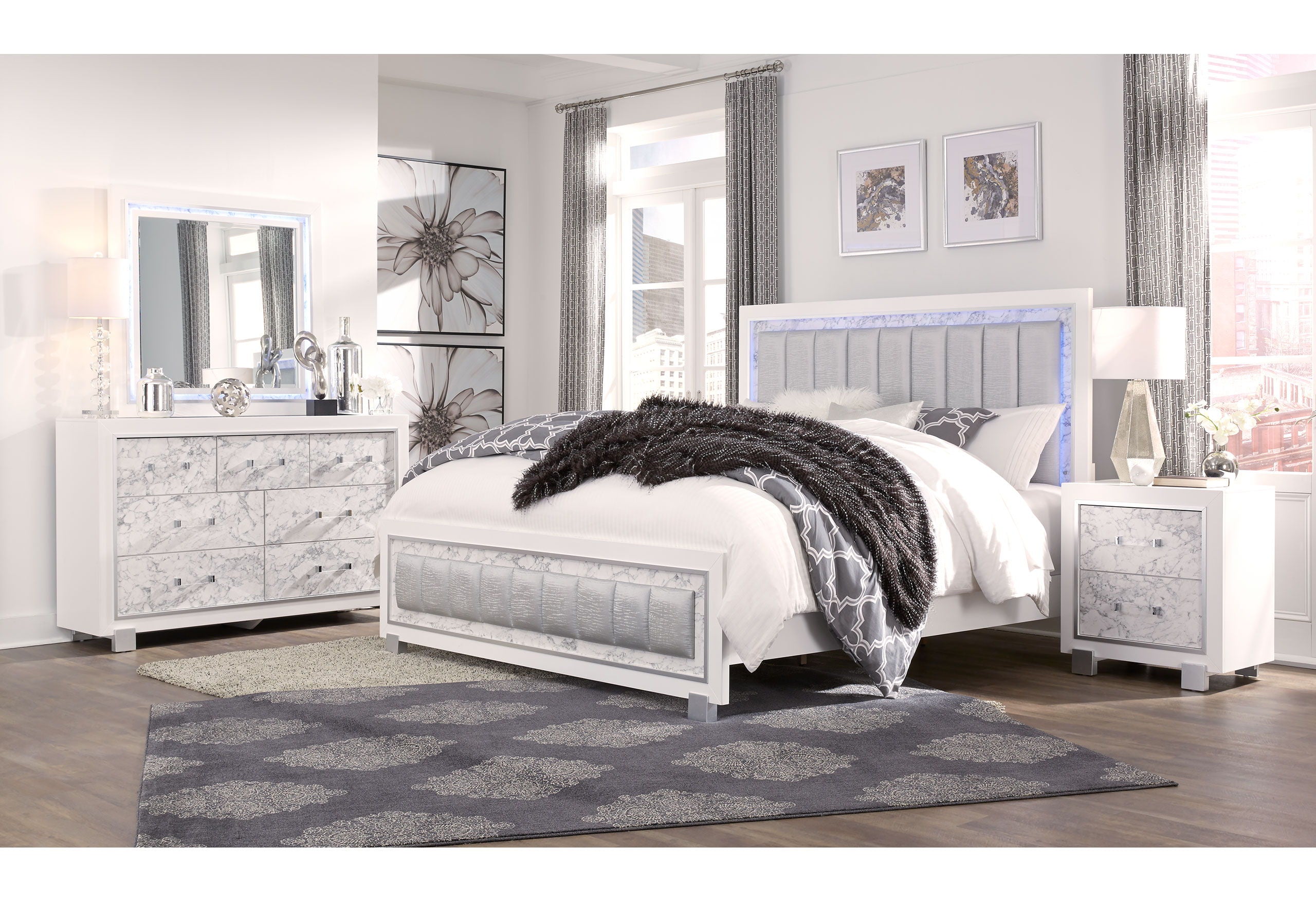 Santorini - King Bed - White