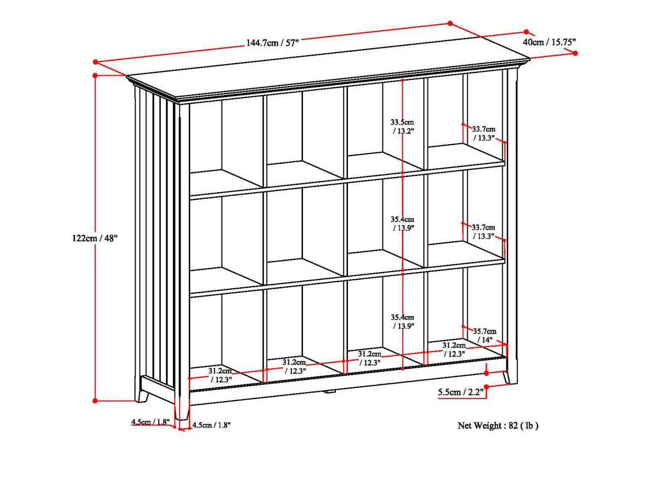 Acadian - 12 Cube Storage - Brunette Brown