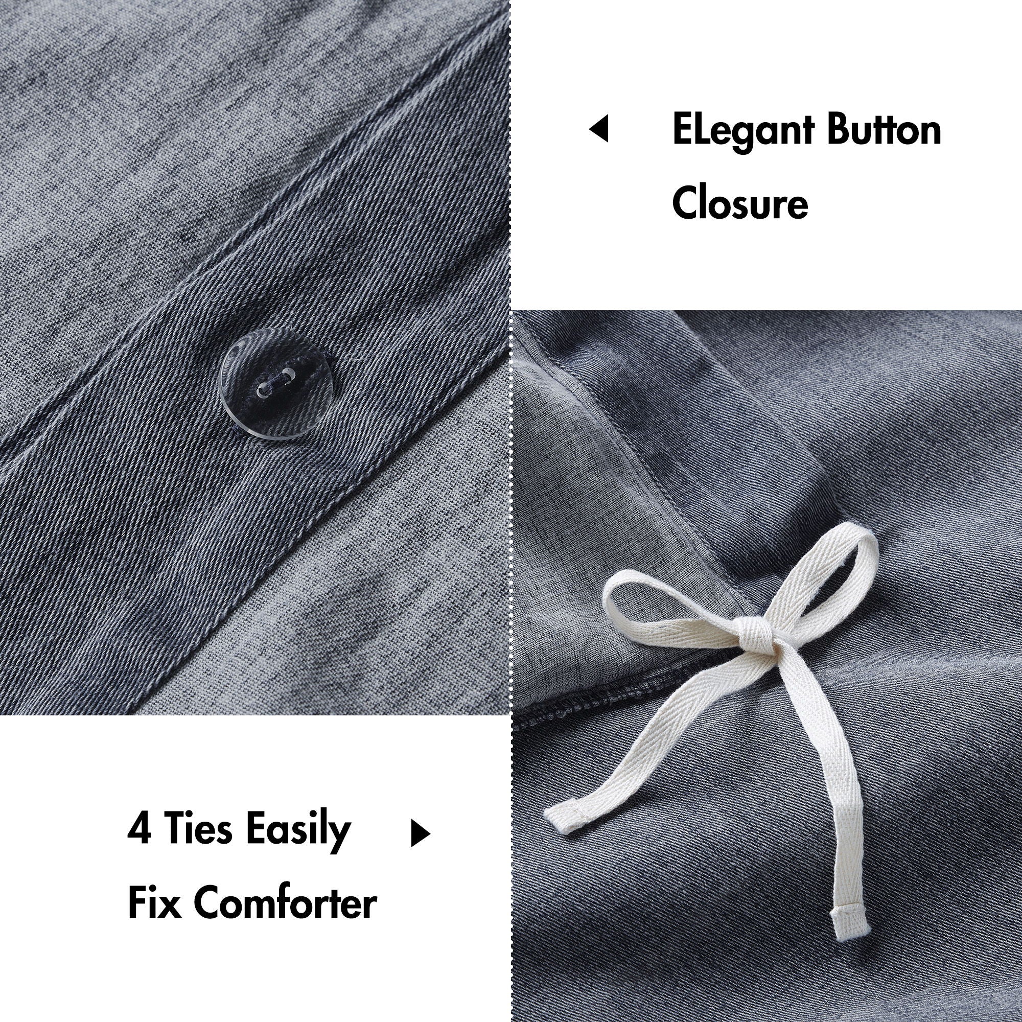 Mckenzie - 3 Piece Full/Queen Twill Washed Duvet Set - Blue