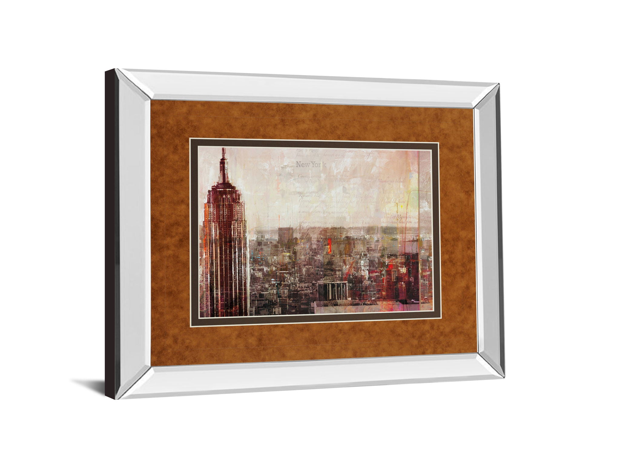 Shades Of New York By Markus Haub - Mirror Framed Print Wall Art - Light Brown