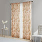 Printed Floral Rod Pocket and Back Tab Voile Sheer Curtain