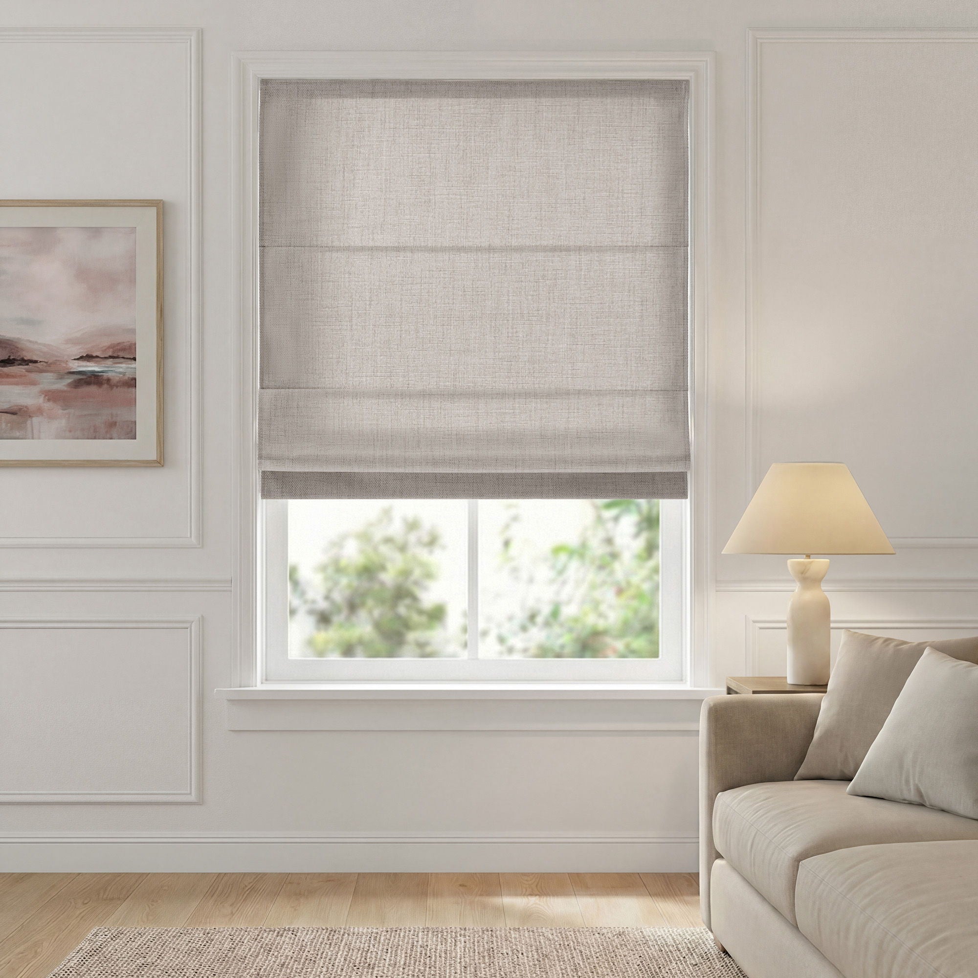 Mira - 33''x64" Cordless Roman Shade - Gray