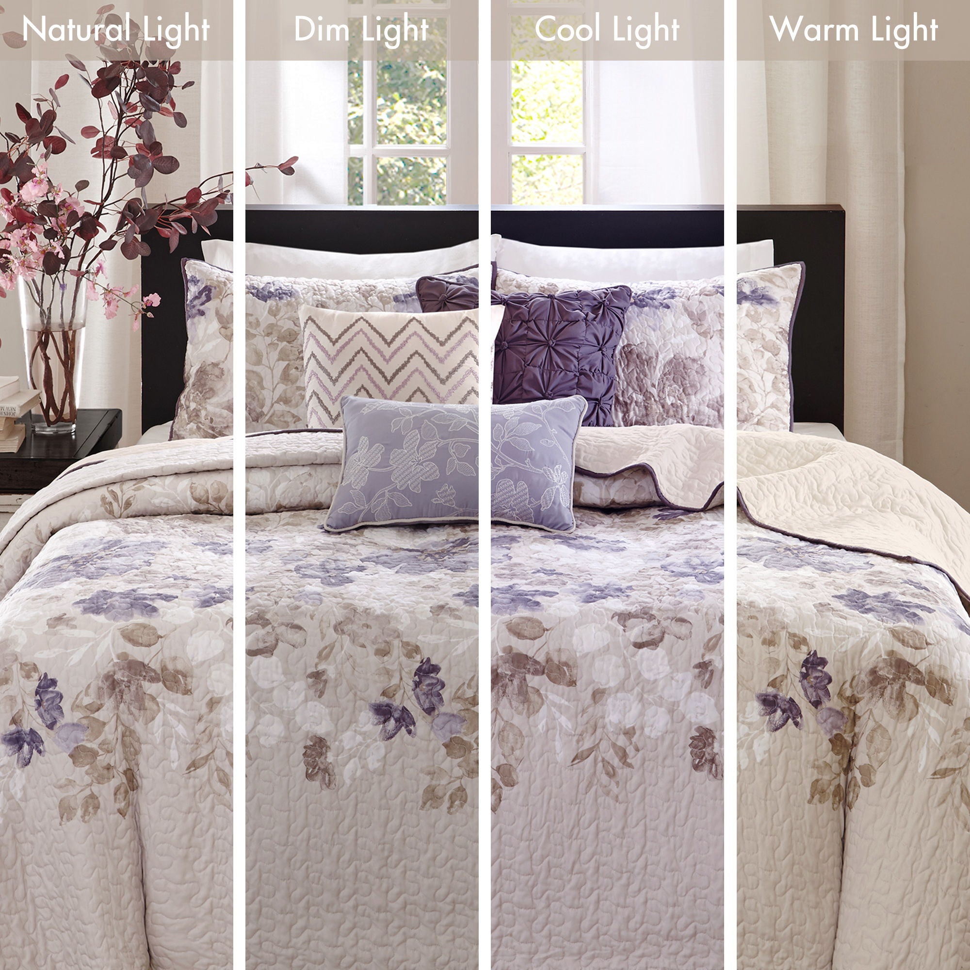 Luna - King 6 Piece Reversible Coverlet Set - Taupe