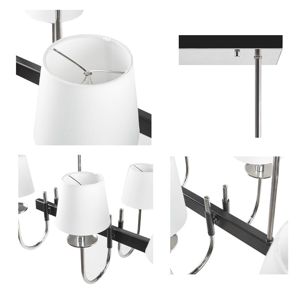 Fairmount - 8 Light Traditional Chandelier With Drum Shades - Black / Silver