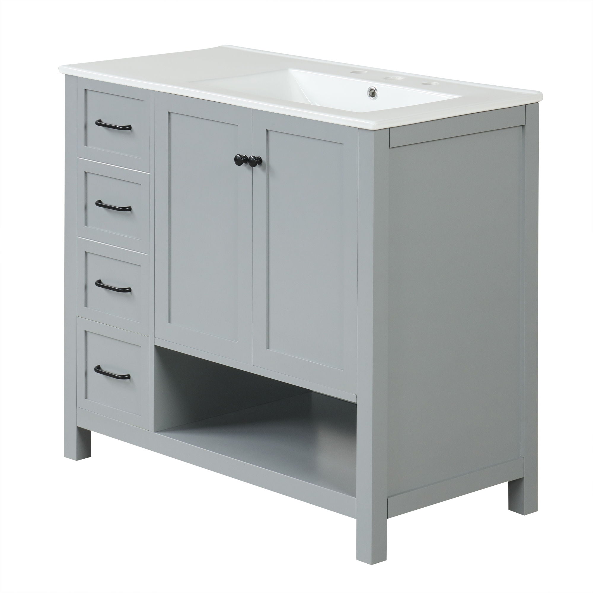 Modern Bathroom Vanity With Sink Top, 2 Doors And 2 Drawers