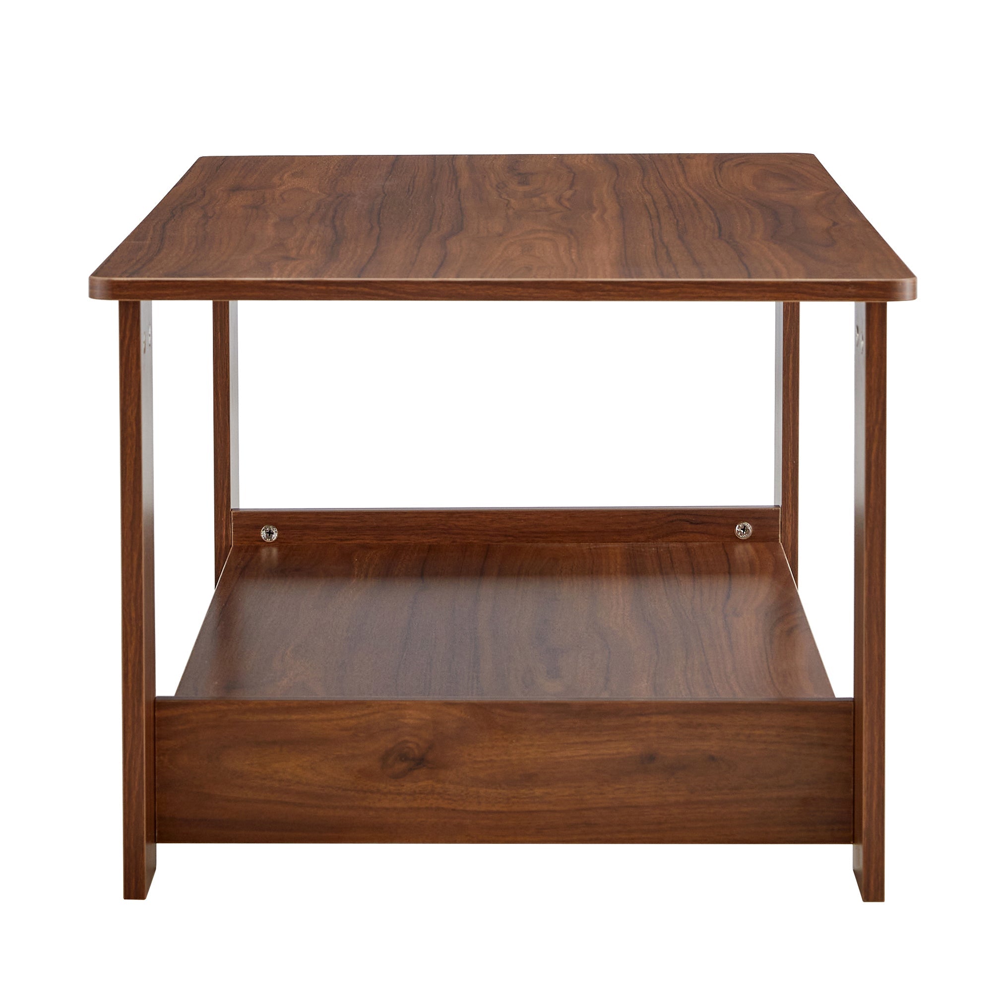 Modern and practical walnut textured coffee tables , tea tables. The double layered coffee table is made of MDF material. Suitable for living room  43.3"*21.6"*16.5"  CT-16