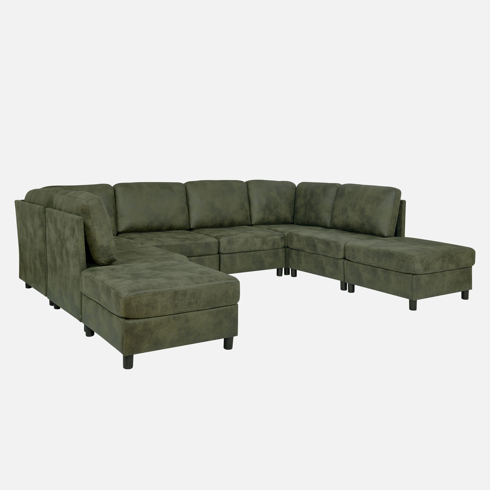 Upholstered Modular Sectional With Custom Configuration And Removable Cushions