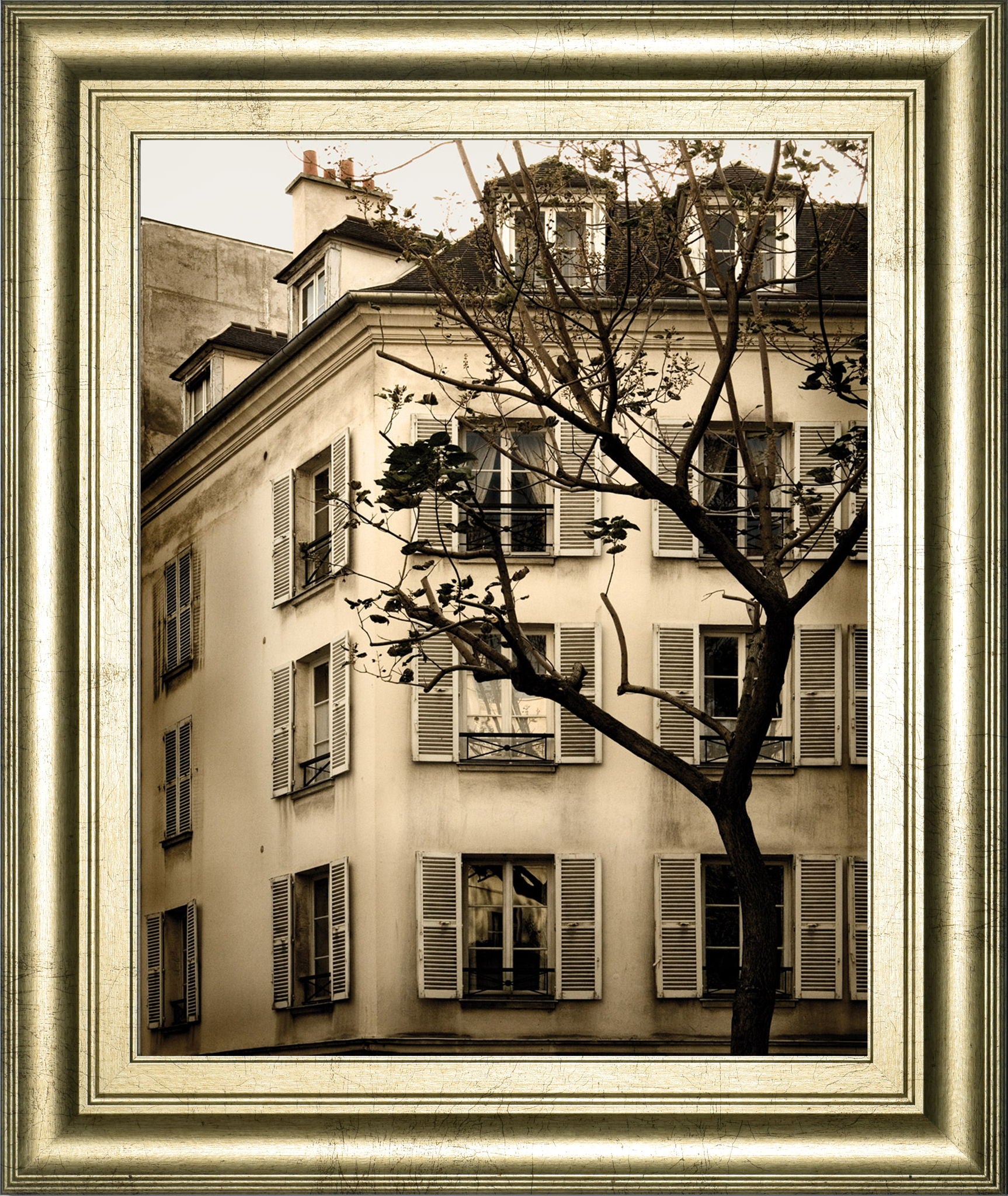 Latin Quarter I By Milla - Framed Print Wall Art - Beige