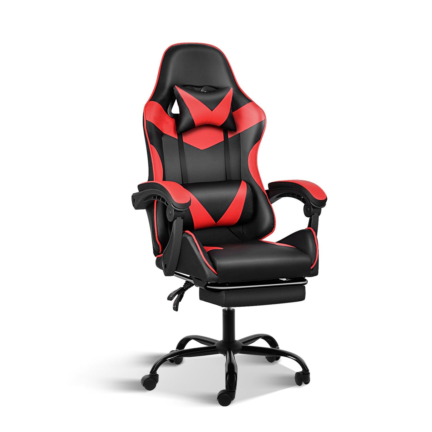 YSSOA Racing Video Backrest and Seat Height Recliner Gaming Office High Back Computer Ergonomic Adjustable Swivel Chair, With footrest, Black/red