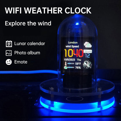 Intelligent Glow Tube Networking Weather Alarm Clock Temperature and Humidity Display Intelligent Desktop Decoration