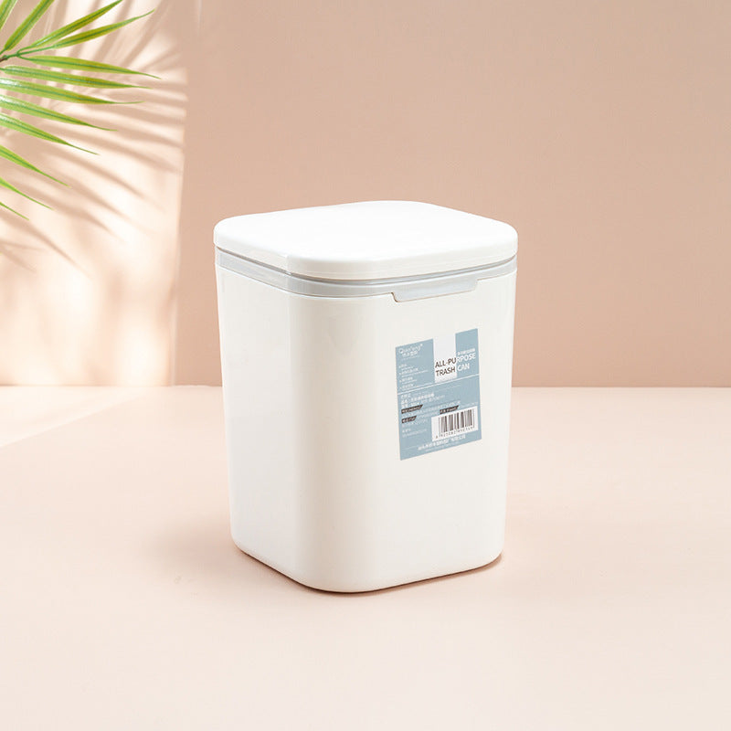 Desktop Mini Cute With Lid Trash Can Office Household Press-Type Simple Nordic Style Student Paper Basket Storage Box