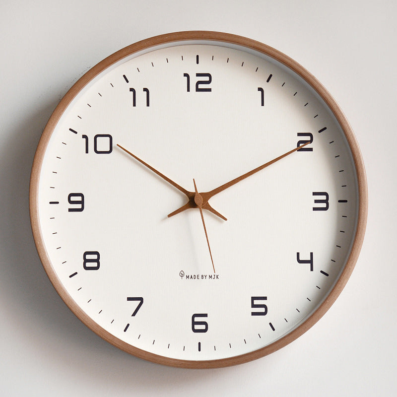 Nordic Solid Wood Simple Wall Clock Living Room Home Clock Decoration Silent Clock Fashionable Japanese Modern Light Luxury