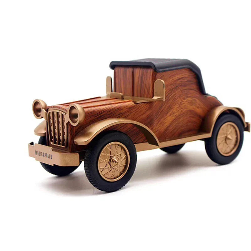 A9 Retro Classic Car Bluetooth Speaker Wood Grain Wireless Subwoofer