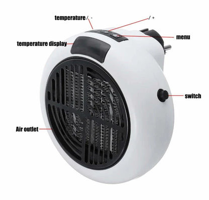 900w Mini Portable Electric Heater Desktop Heating Warm Air Fan Home Office Wall Handy Air Heater Bathroom Radiator Warmer Fan