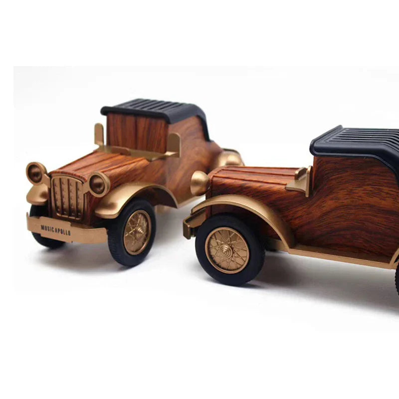 A9 Retro Classic Car Bluetooth Speaker Wood Grain Wireless Subwoofer