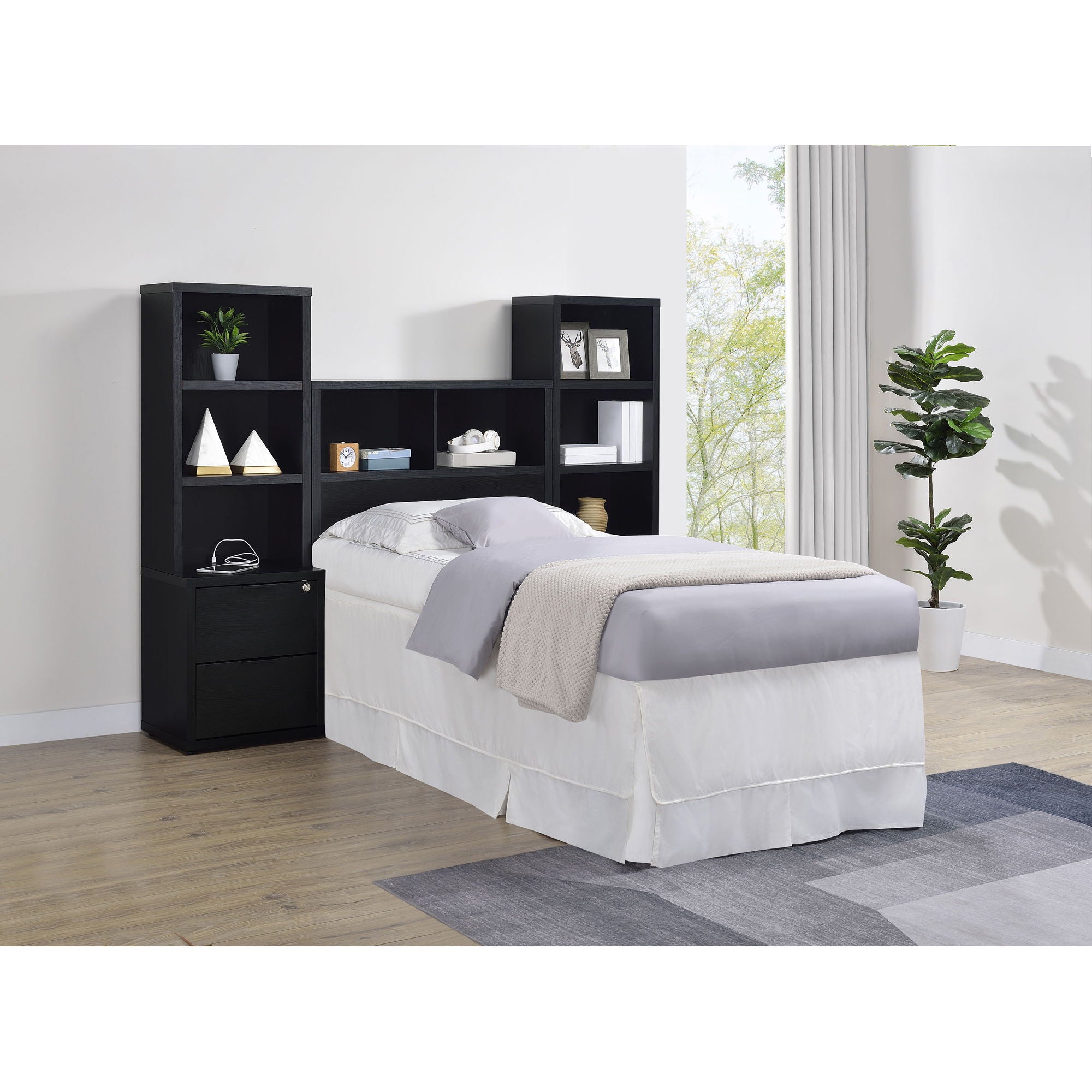 Geary - 3 Piece Bedroom Set With Bookcase Headboard