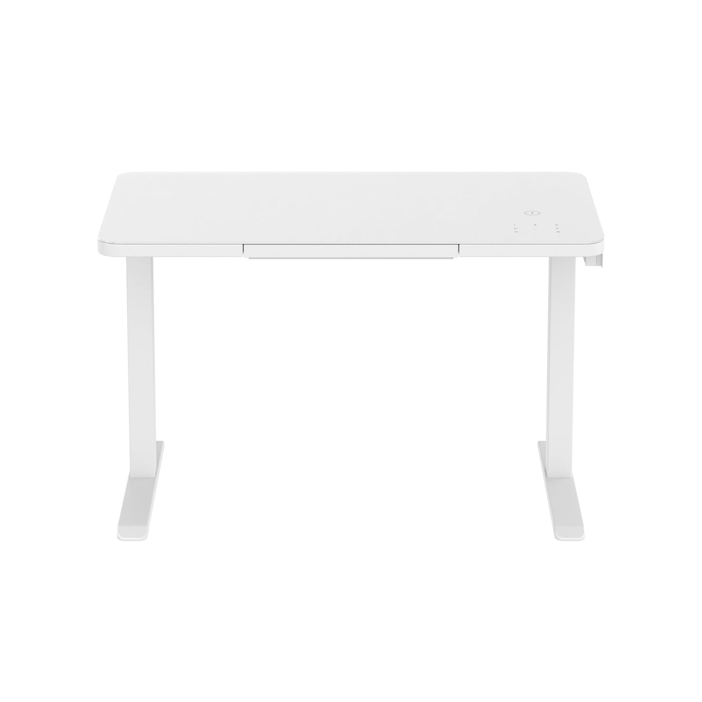 Glass tabletop standing desk
White