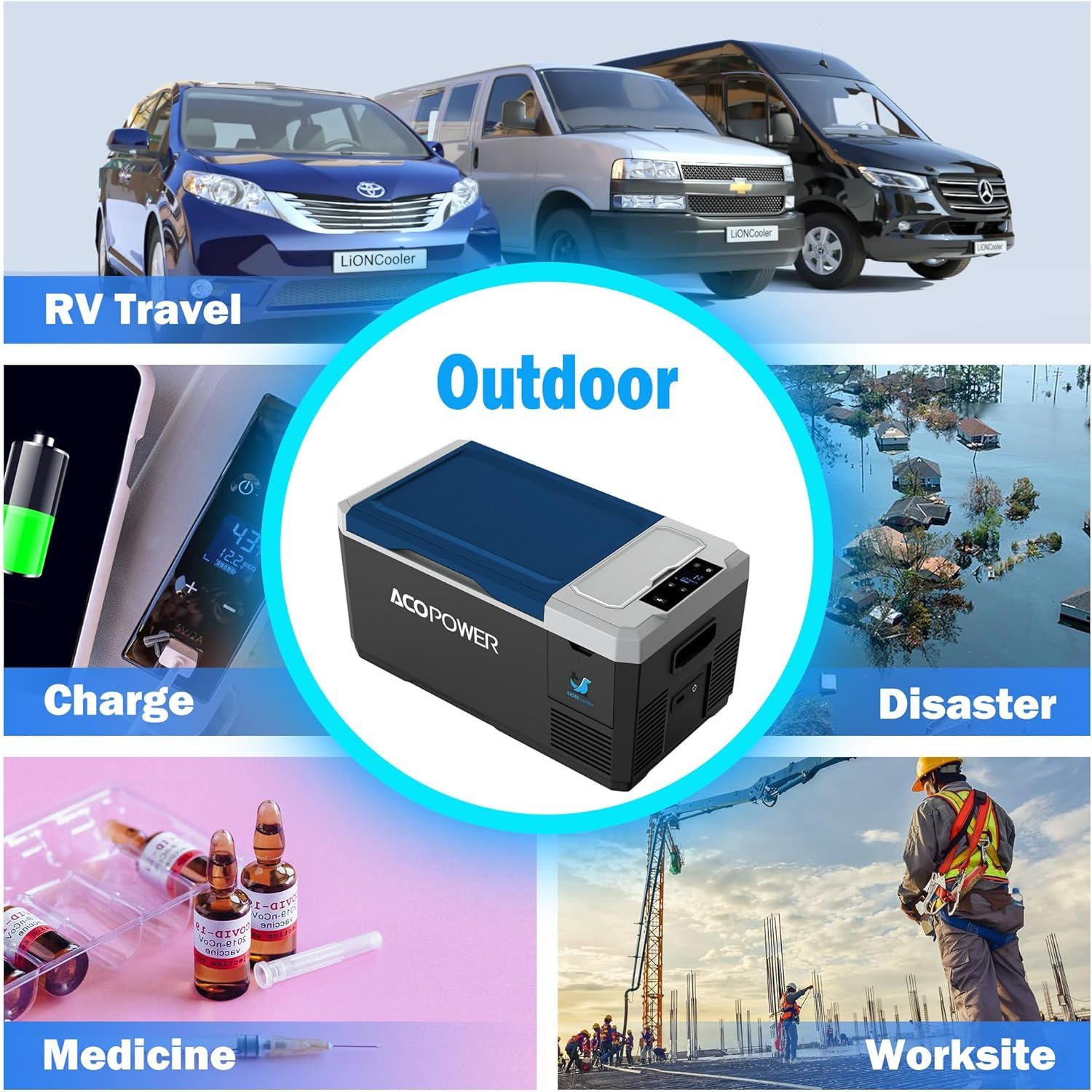 Portable Refrigerator, Car Freezer With App Control, 12V, 45W Low Noice Cooler For Rv, Boat