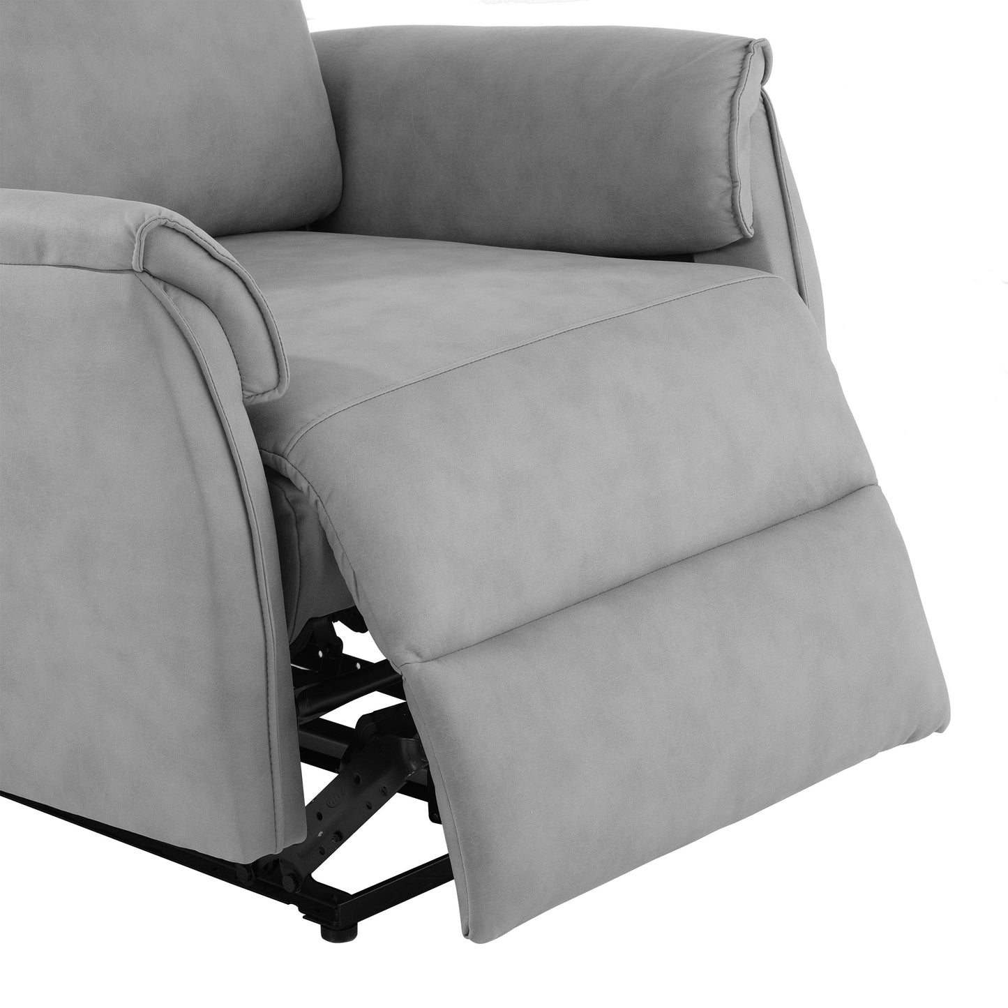 Electric Power Recliner Chair,Upholstered Foam Lounge Single Sofa,Reclining Chair with USB Charging Ports,Home Theater Seating, Living Room Bedroom, Gray