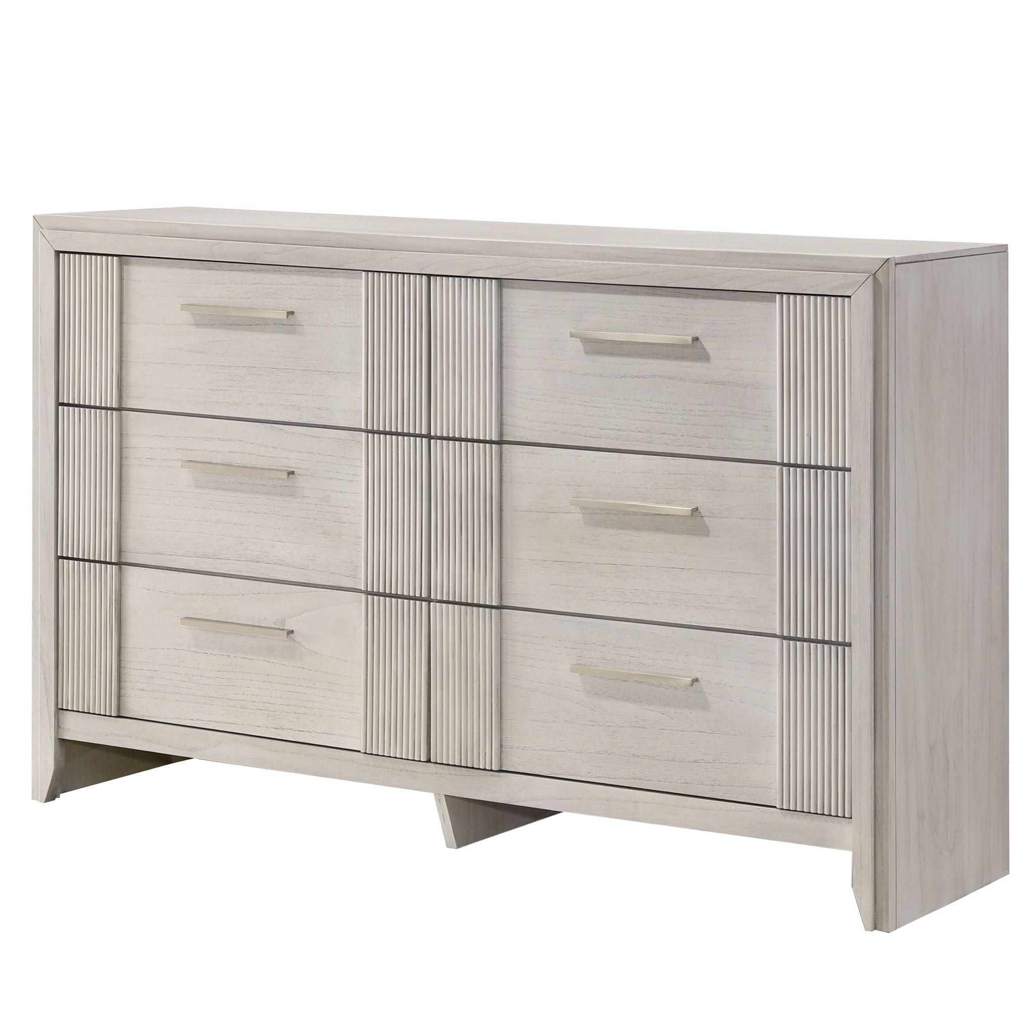 6 Drawer Storage Dresser Furniture - Antique White