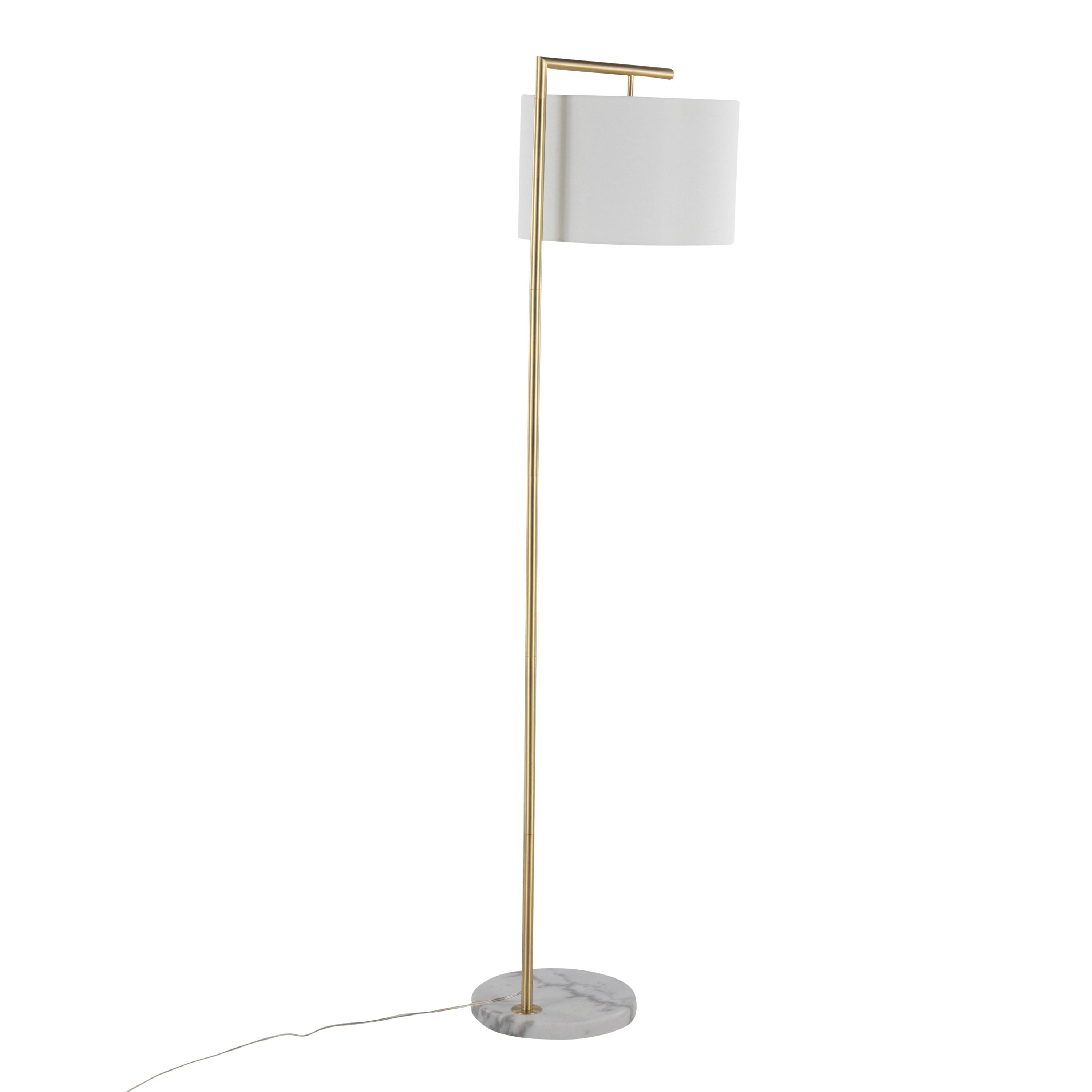 Fran - Contemporary Floor Lamp - Gold / White