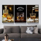 3 Panels Framed Canvas Whiskey Wall Art Decor,3 Pieces Mordern Canvas Painting Decoration Painting for Chrismas Gift, Office,Dining room,Living room, Bathroom, Bedroom Decor-Ready to Hang