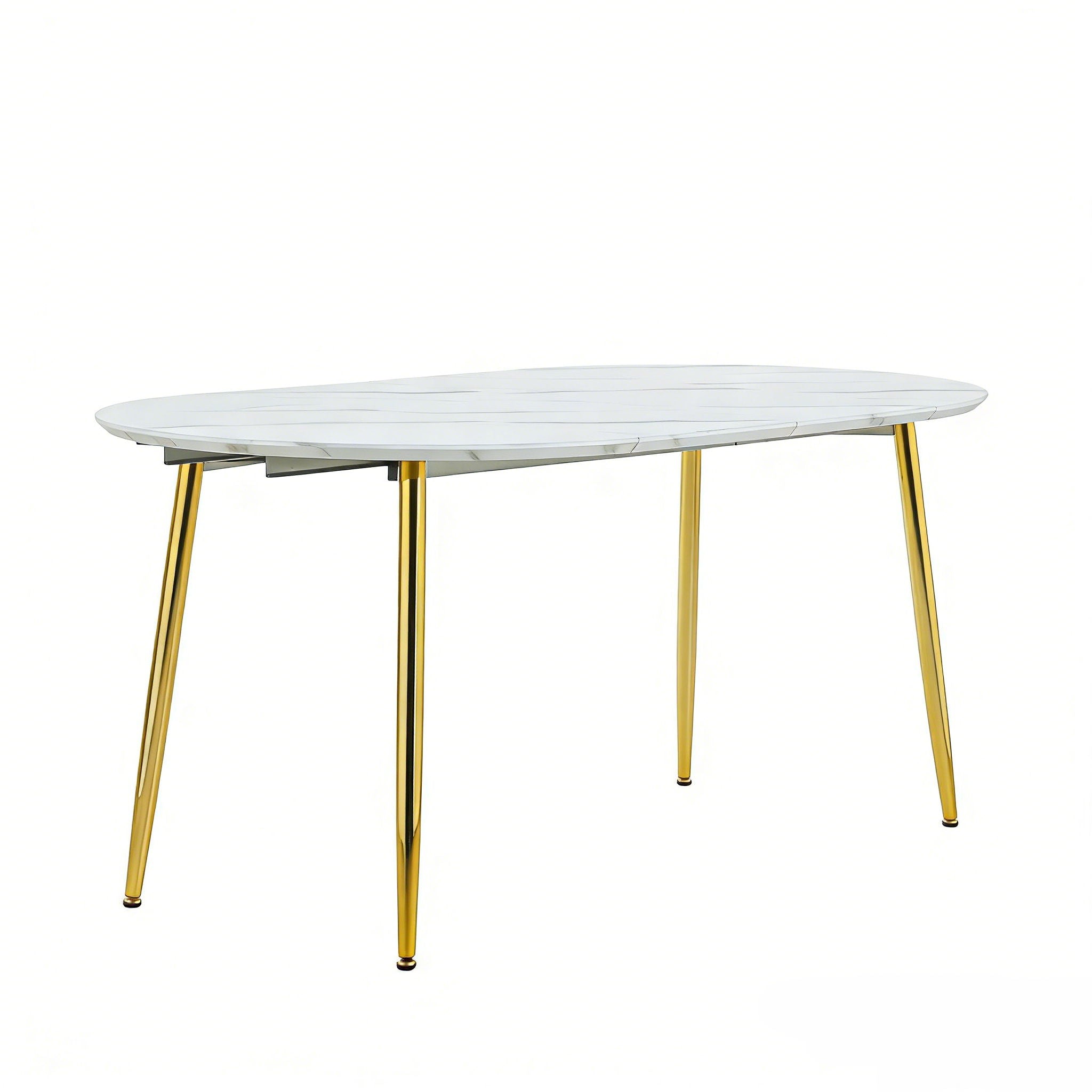 Extendable Oval Dining Table - White Marble