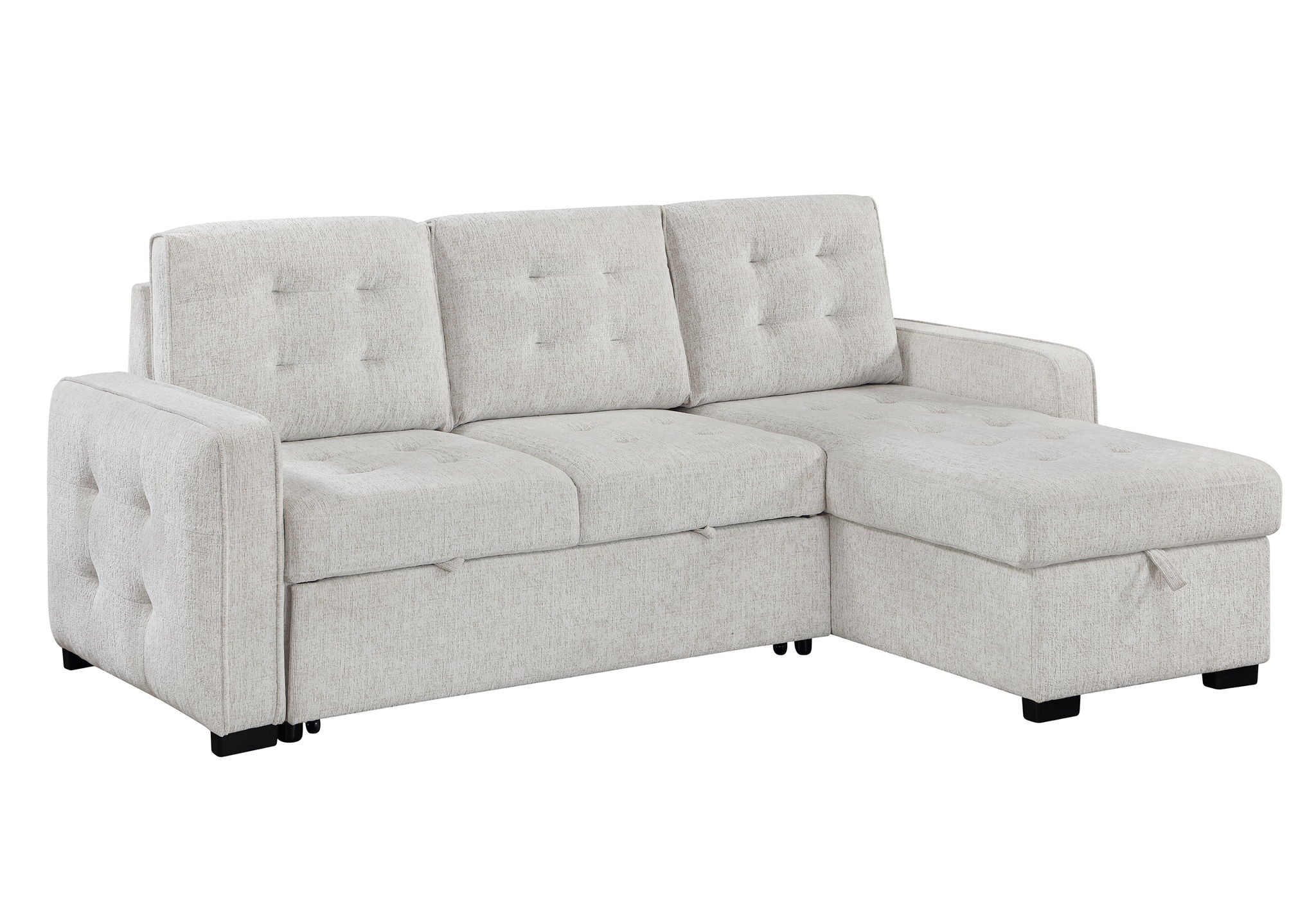 U0707 - Reversible Sofa Bed Chaise With Storage - Beige