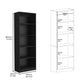 DEPOT E-SHOP Vinton 4-Tier Bookcase with Modern Storage for Books and Decor, Black