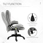 6 Point Vibration Massage Office Chair with Heat, High Back Executive Office Chair with Padded Armrests, Velvet Reclining Computer Chair, Gray